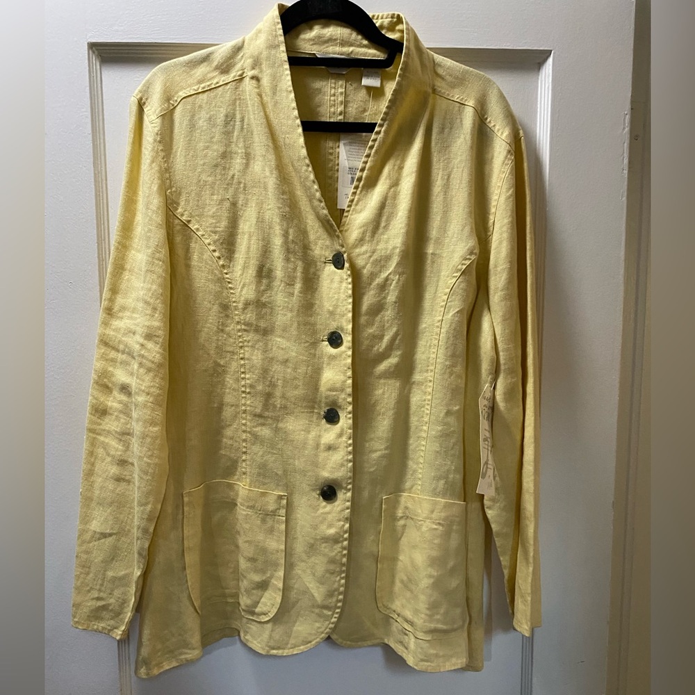 Linen yellow jacket jjill